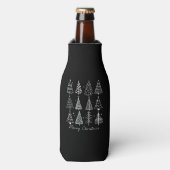 Retro Kerstboom Klassieker Flesjeskoeler (Fles Voorkant)