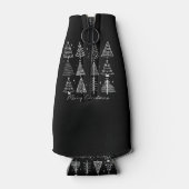 Retro Kerstboom Klassieker Flesjeskoeler (Achterkant)