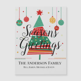 Retro kerstboom  magnetische Kaart