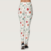 Retro Kerstboom Ornamente Leggings (Achterkant)