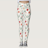 Retro Kerstboom Ornamente Leggings (Voorkant)