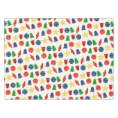 Retro kerstboom ornamenten tafelkleed (Voorkant (Horizontaal))