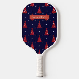 Retro Kerstboom Patroon Aangepaste naam Pickleball Paddle