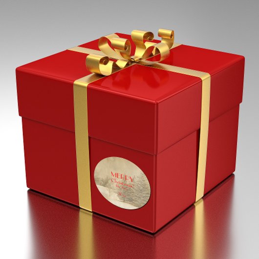 Retro-kerstboom Ronde Sticker