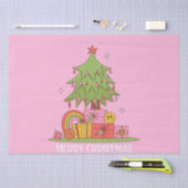 Retro kerstboom roze tissuepapier (Craft)