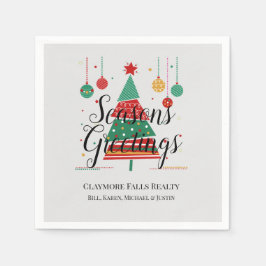 Retro kerstboom  servet