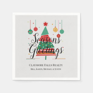 Retro kerstboom servet