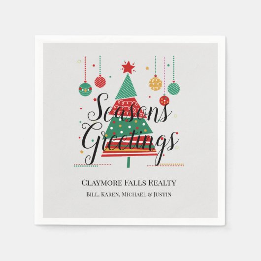 Retro kerstboom  servet (Voorkant)