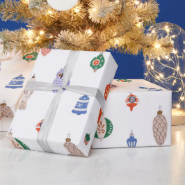 Retro Kerstboom Speelgoed Cadeaupapier