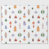 Retro Kerstboom Speelgoed Cadeaupapier (Vlak)