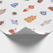 Retro Kerstboom Speelgoed Cadeaupapier (Hoek)