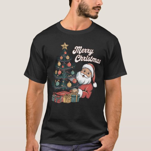 Retro kerstboom t-shirt (Voorkant)
