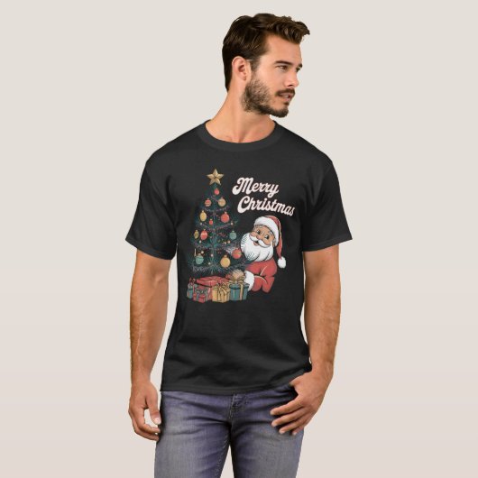 Retro kerstboom t-shirt (Voorkant volledig)