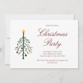 Retro Kerstboom Tekening Feestelijk Feest Kaart (Voorkant)
