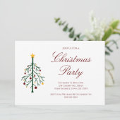 Retro Kerstboom Tekening Feestelijk Feest Kaart (Staand voorkant)