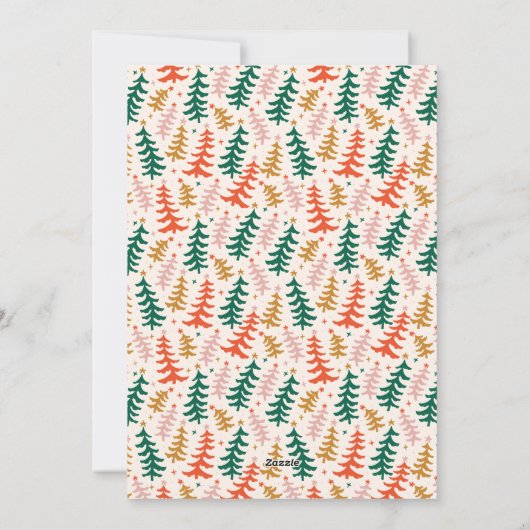 Retro Kerstboom Vakantie Familie Fotokaart Feestdagenkaart (Achterkant)