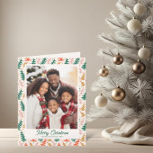 Retro Kerstboom Vakantie Vouwbare Fotokaart Feestdagen Kaart