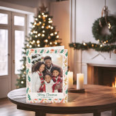 Retro Kerstboom Vakantie Vouwbare Fotokaart Feestdagen Kaart