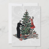 Retro kerstboom van 1940 feestdagenkaart (Voorkant)