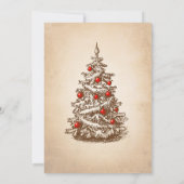  Retro Kerstboom Verjaardagsfeest Kaart (Achterkant)