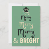 Retro Kerstboom Vrolijk en Helder Groen Crème Feestdagenkaart (Voorkant)