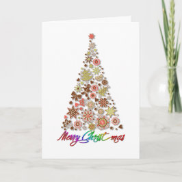 Retro kerstboom-Wenskaart Feestdagen Kaart