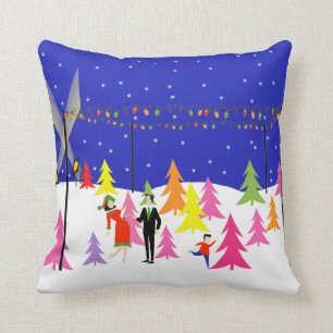 Retro kerstboomBoerderij Sierkussen