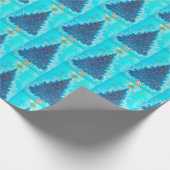 Retro  kerstboomfeest cadeaupapier (Hoek)