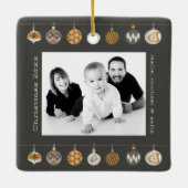 Retro kerstboomfoto keramisch ornament (Achterkant)