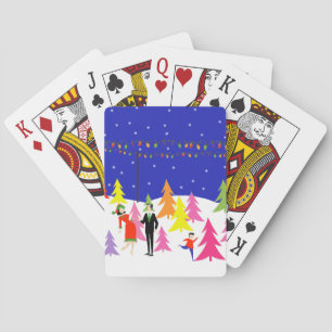Retro kerstboomkleppen Boerderij Pokerkaarten