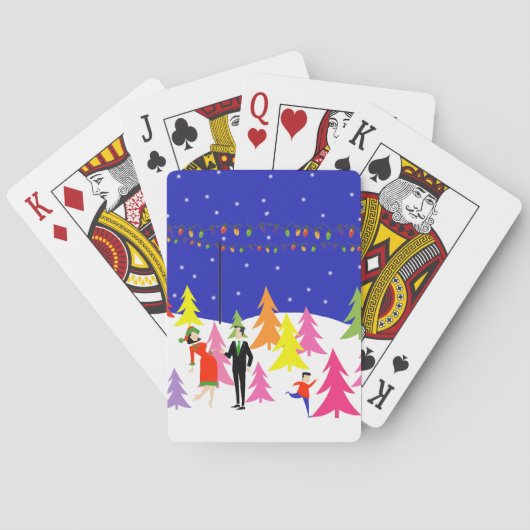Retro kerstboomkleppen Boerderij Pokerkaarten (Achterkant)