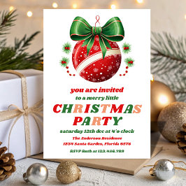 Retro Kerstboomornamenten Bewerkbare Feest Kaart