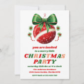 Retro Kerstboomornamenten Bewerkbare Feest Kaart (Voorkant)