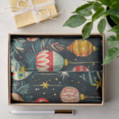 Retro kerstboomornamenten tissuepapier (Geschenk)