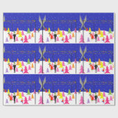 Retro kerstboompapier met Boerderij ompakken Cadeaupapier (Vlak)