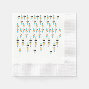 Retro-kerstboompapier Napkins Servet