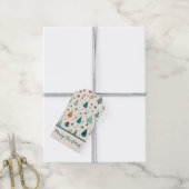 Retro-kerstboompatroon Cadeaulabel (Met Touw)