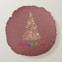 Retro kerstboomrondjes Sierkussen Rond Kussen