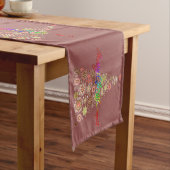 Retro-kerstboomtabeluitvoerder Korte Tafelloper (Voorbeeld)