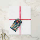 Retro Kerstboomversiering Cadeaulabel (Met Touw)