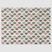 Retro kerstboomversieringen op witte ontkoppeling tissuepapier (Voorkant)