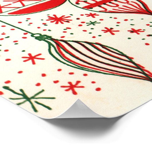 Retro kerstborden Vakantiedagen poster (Hoek)