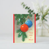 Retro-kerstbulbons Kaart (Staand voorkant)