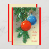 Retro-kerstbulbons Kaart (Voorkant / Achterkant)