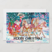 Retro  kerstcadeau, aangepast kerstfeest feestdagenkaart (Voorkant)