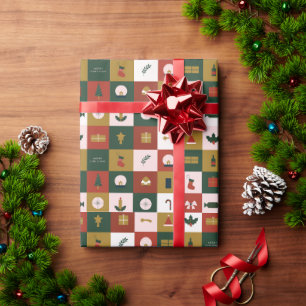 Retro kerstcadeau cadeaupapier