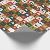 Retro kerstcadeau cadeaupapier (Hoek)