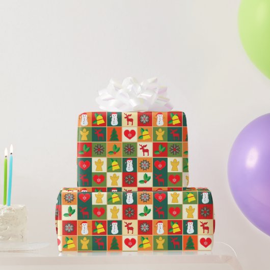 Retro Kerstcadeau Cadeaupapier (Feestgeschenken)