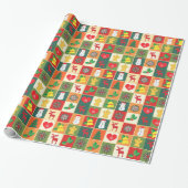 Retro Kerstcadeau Cadeaupapier (Uitgerold)