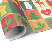 Retro Kerstcadeau Cadeaupapier (Rol Hoek)